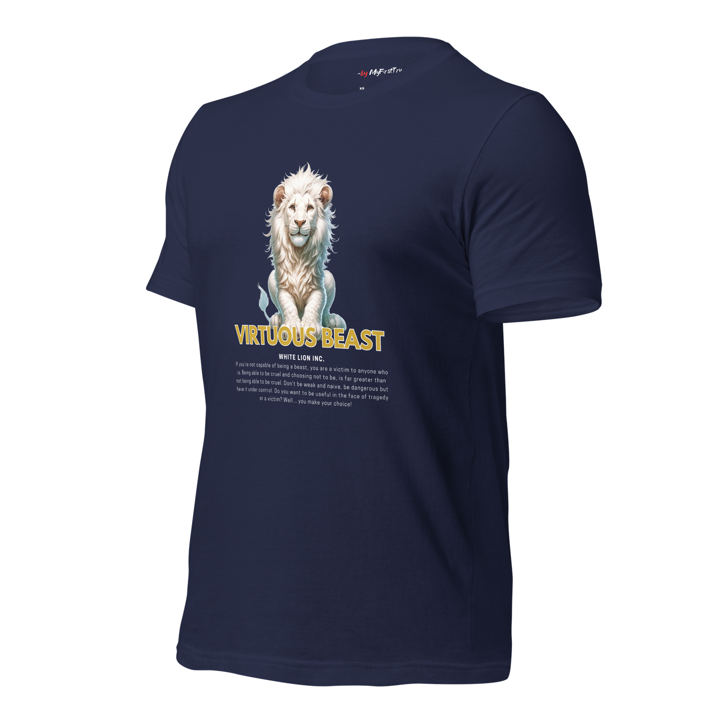 Unisex Gym T-Shirt | White Lion - Virtuous Beast