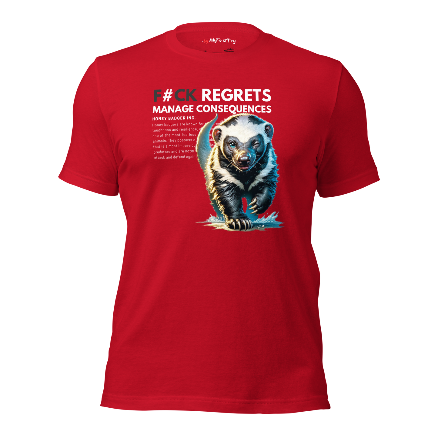 Unisex Gym T-Shirt | Honey Badger - F#ck Regrets