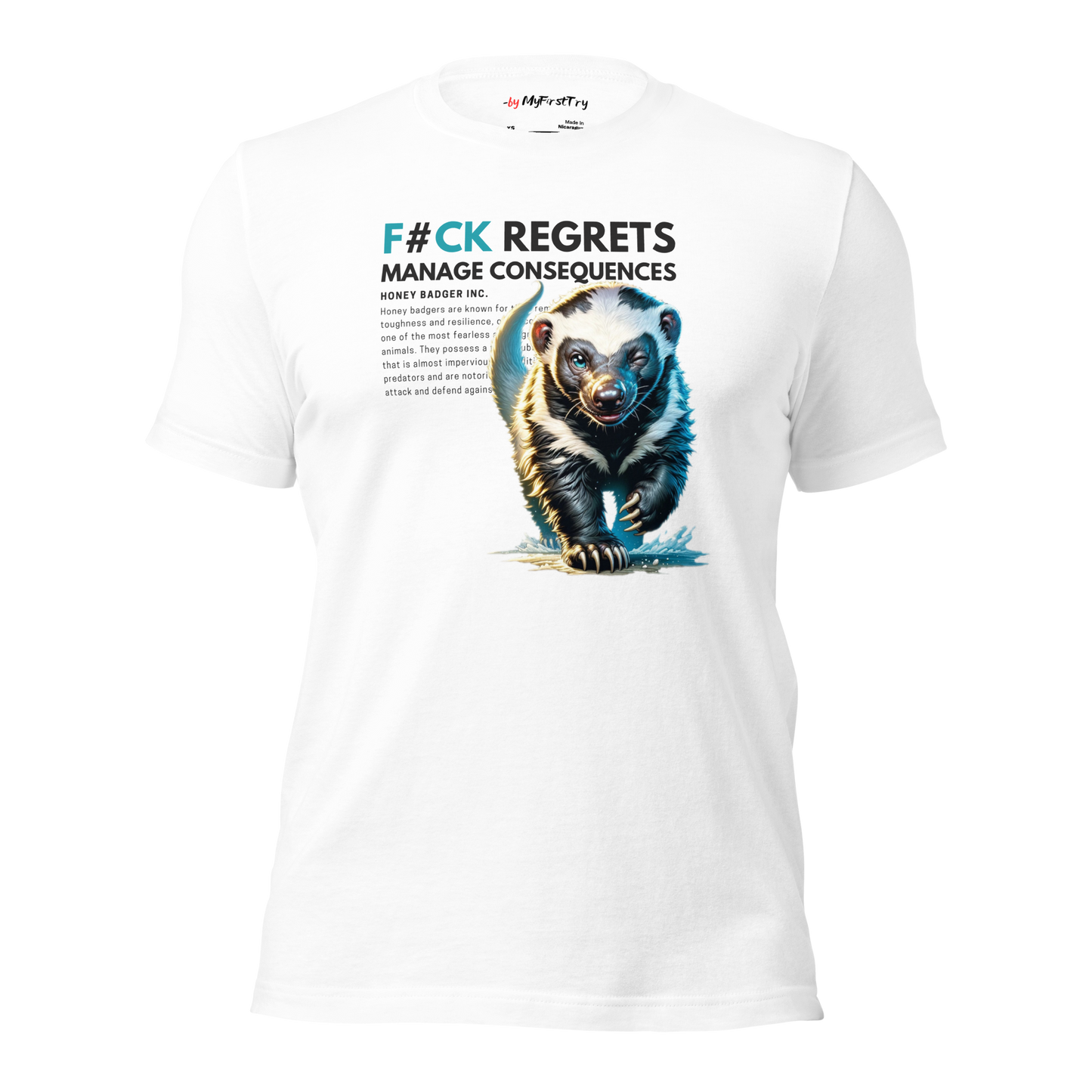 Unisex Gym T-Shirt | Honey Badger - F#ck Regrets