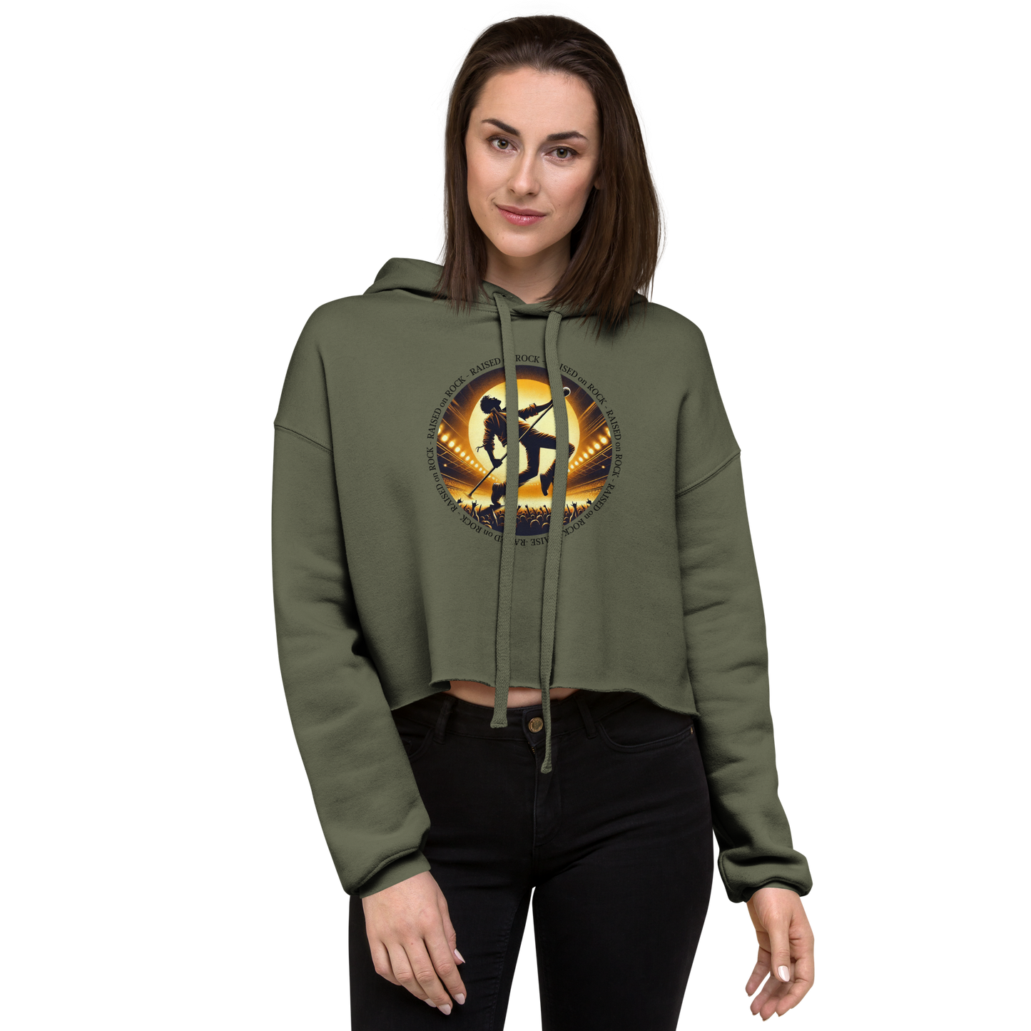 Crop Hoodie | 80s Edition - Raised on Rock