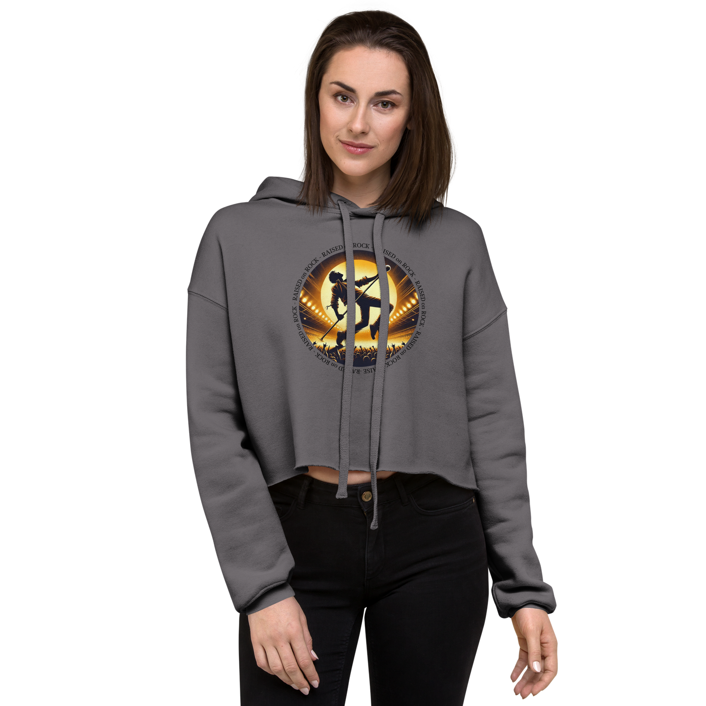 Crop Hoodie | 80s Edition - Raised on Rock