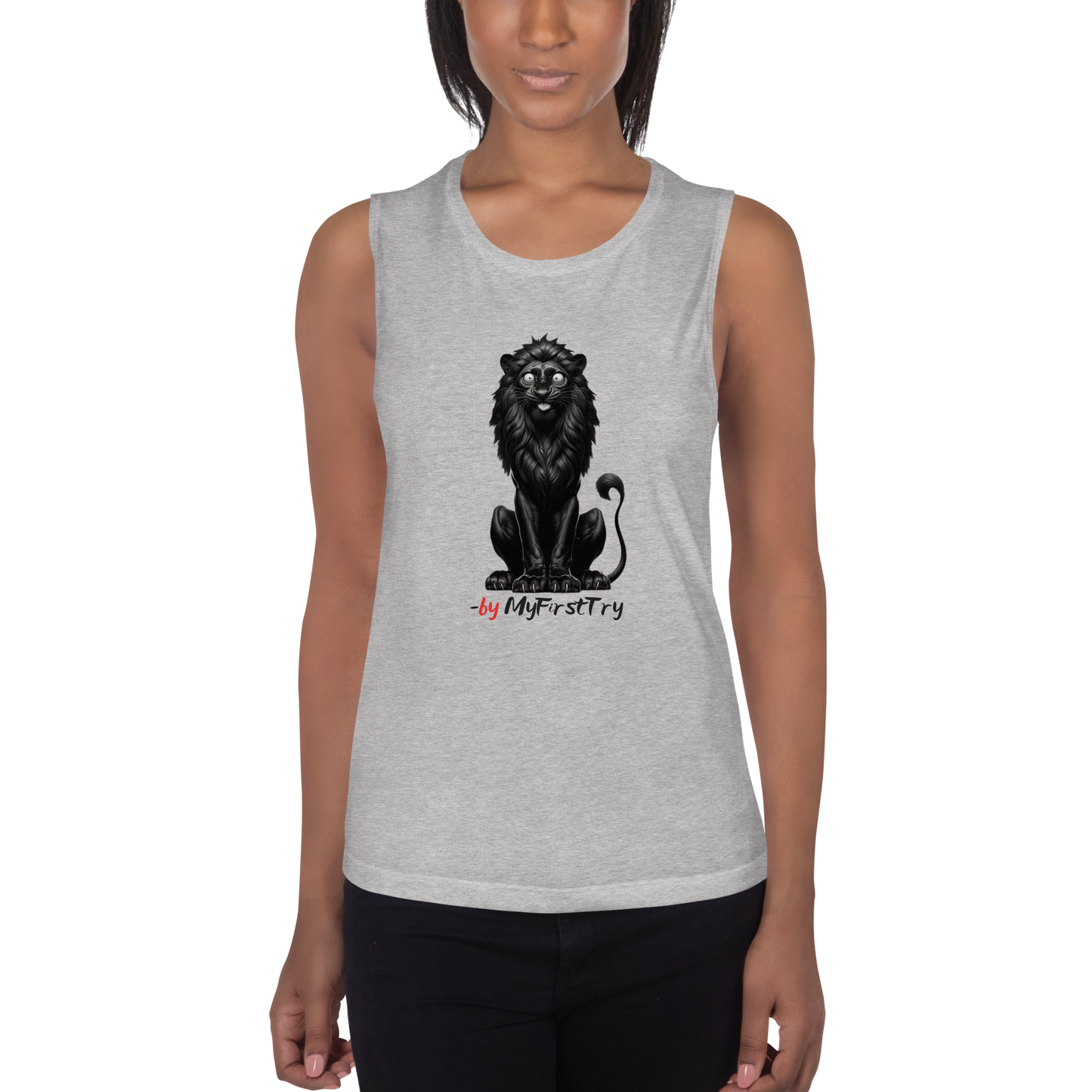 Ladies’ Muscle Tank | -by MyFirstTry | Black Lion