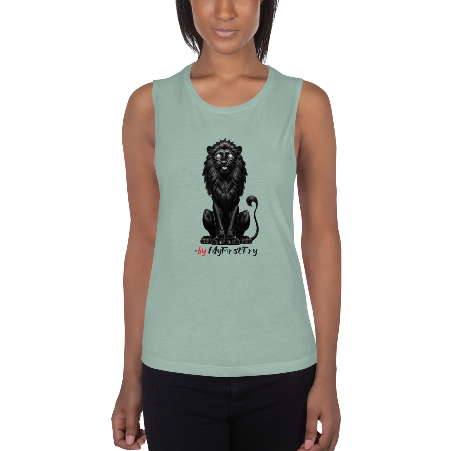 Ladies’ Muscle Tank | -by MyFirstTry | Black Lion