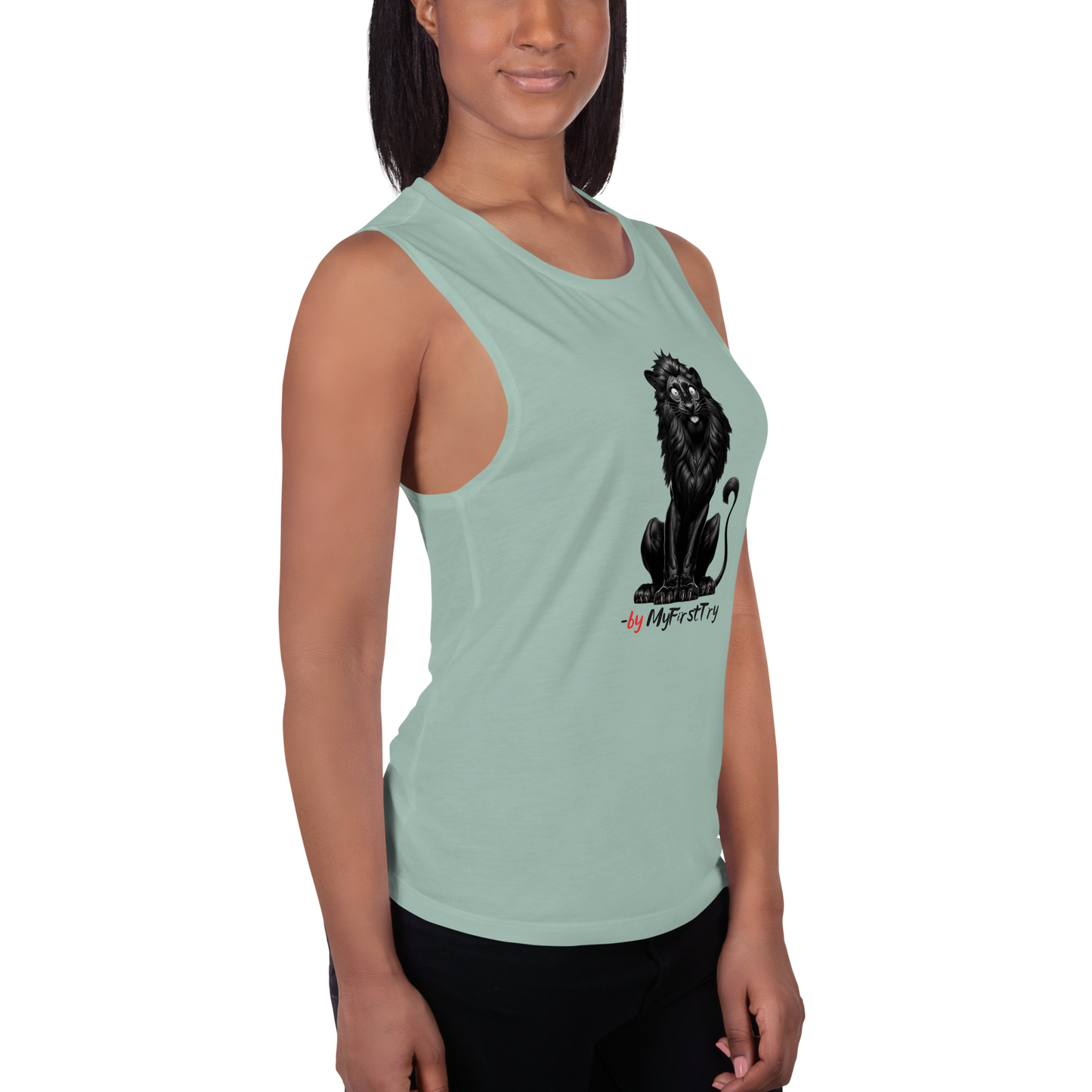Ladies’ Muscle Tank | -by MyFirstTry | Black Lion