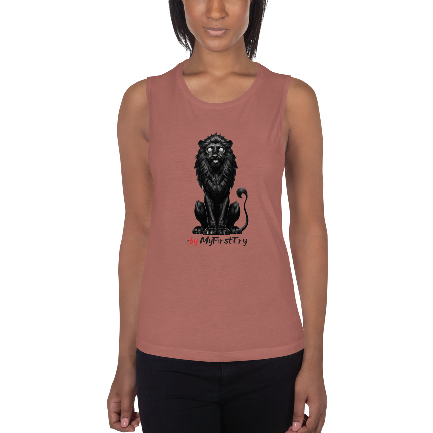 Ladies’ Muscle Tank | -by MyFirstTry | Black Lion