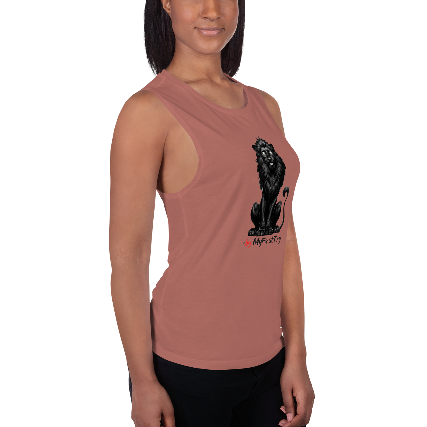 Ladies’ Muscle Tank | -by MyFirstTry | Black Lion