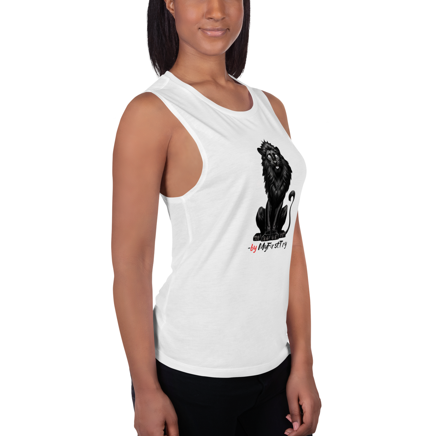 Ladies’ Muscle Tank | -by MyFirstTry | Black Lion