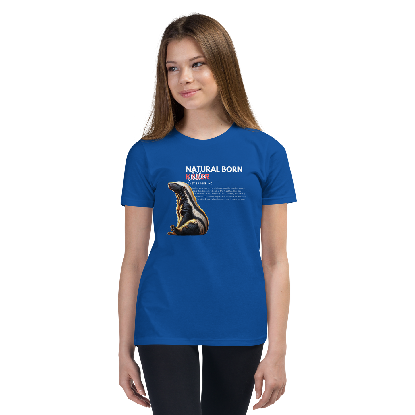 Youth Short Sleeve T-Shirt | Honey Badger - Natural Born Chiller