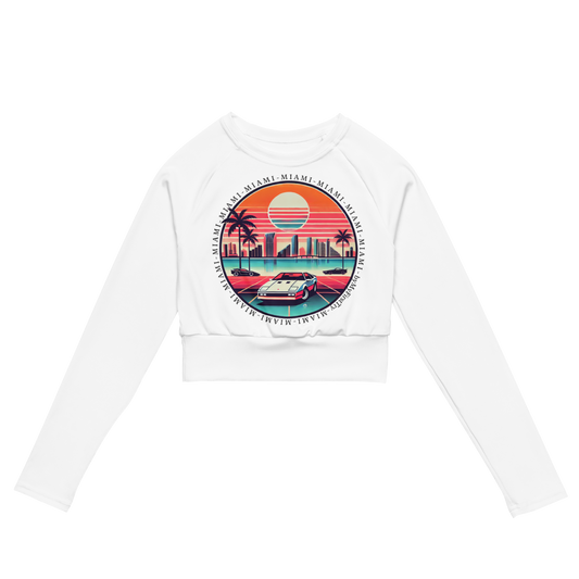 Recycled long-sleeve crop top | 80s Edition - Miami