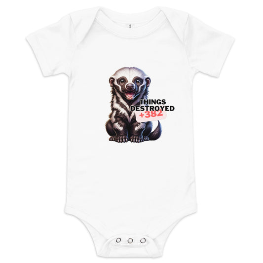 Baby Short Sleeve One Piece | Honey Badger - Things Destroyed