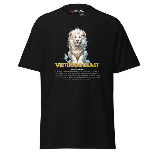 Men's Classic T-Shirt | White Lion - Virtuous Beast