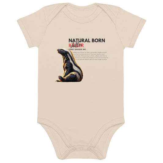 Organic Cotton Baby Bodysuit | Honey Badger - Natural Born Chiller