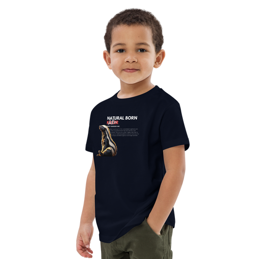 Organic Cotton Kids T-Shirt | Honey Badger - Natural Born Chiller
