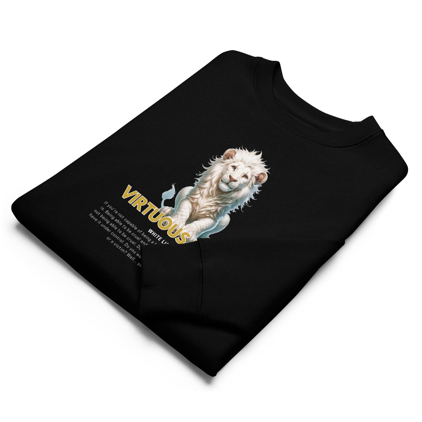 Unisex Eco Sweatshirt | White Lion - Virtuous Beast