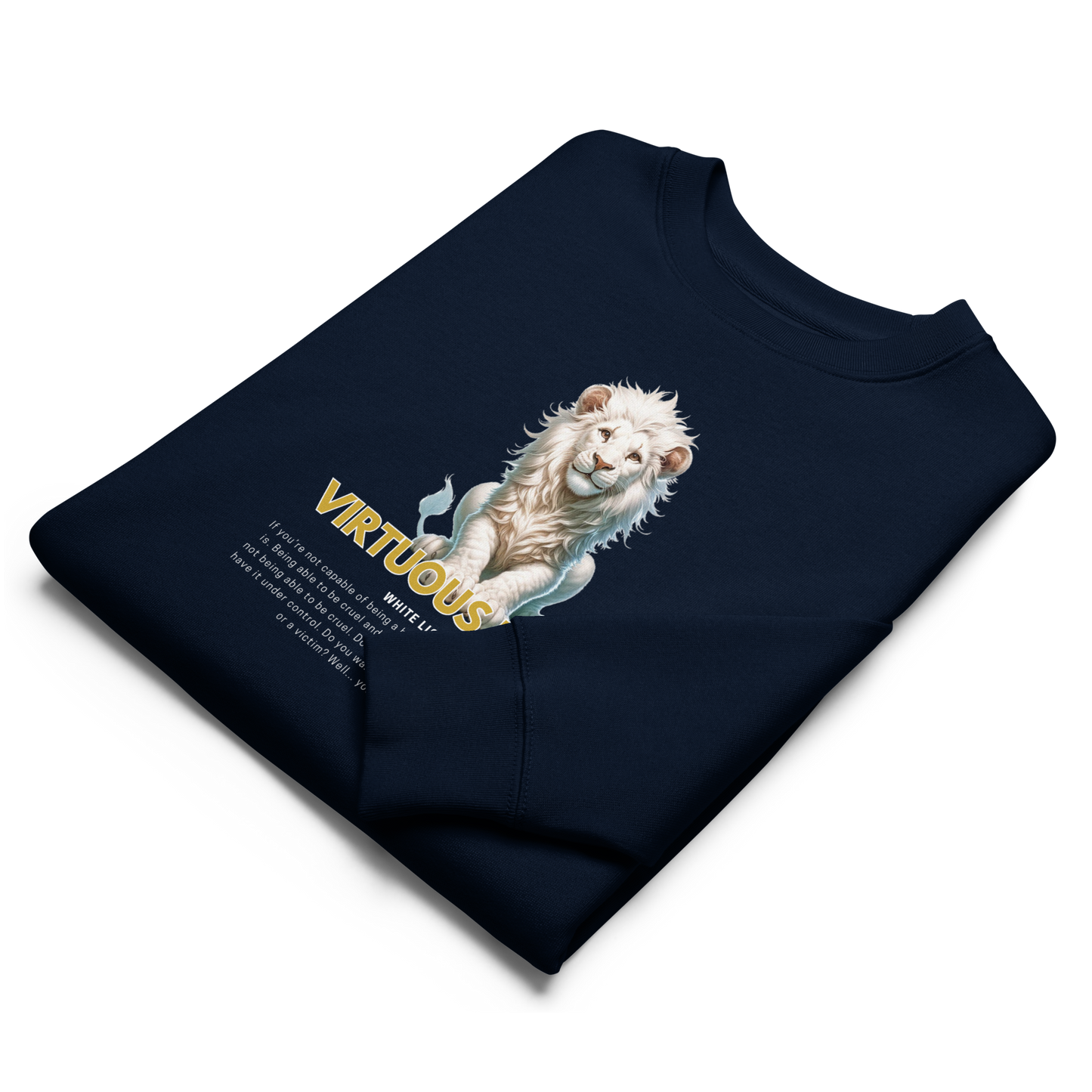 Unisex Eco Sweatshirt | White Lion - Virtuous Beast