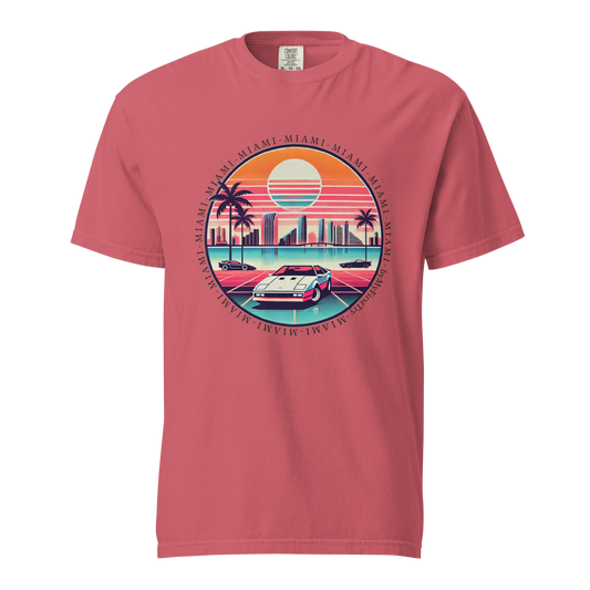 Unisex garment-dyed heavyweight t-shirt | 80s Edition - Miami