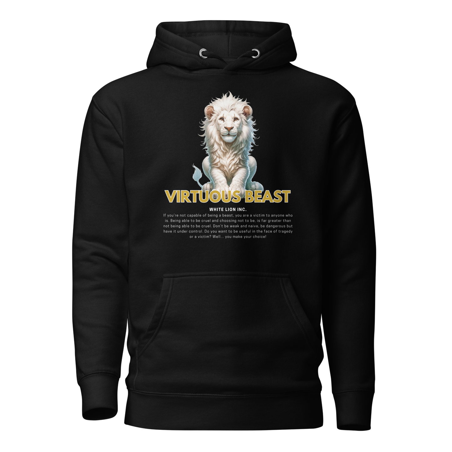 Unisex Premium Hoodie | White Lion - Virtuous Beast