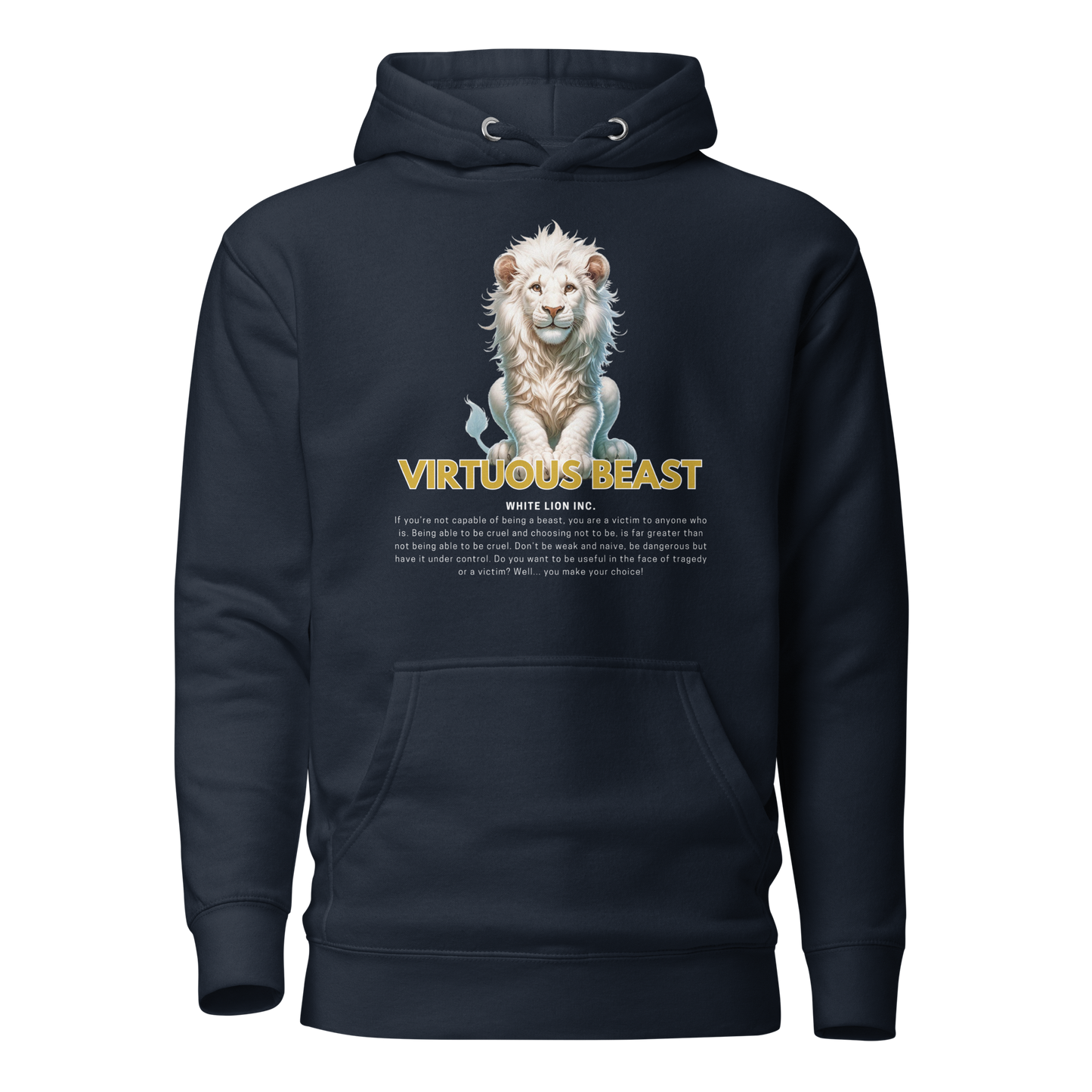 Unisex Premium Hoodie | White Lion - Virtuous Beast