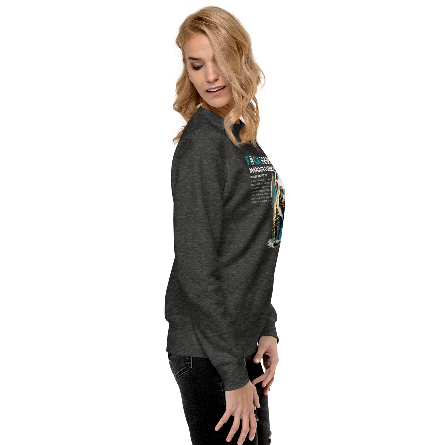 Unisex Light Sweatshirt | Honey Badger - F#ck Regrets