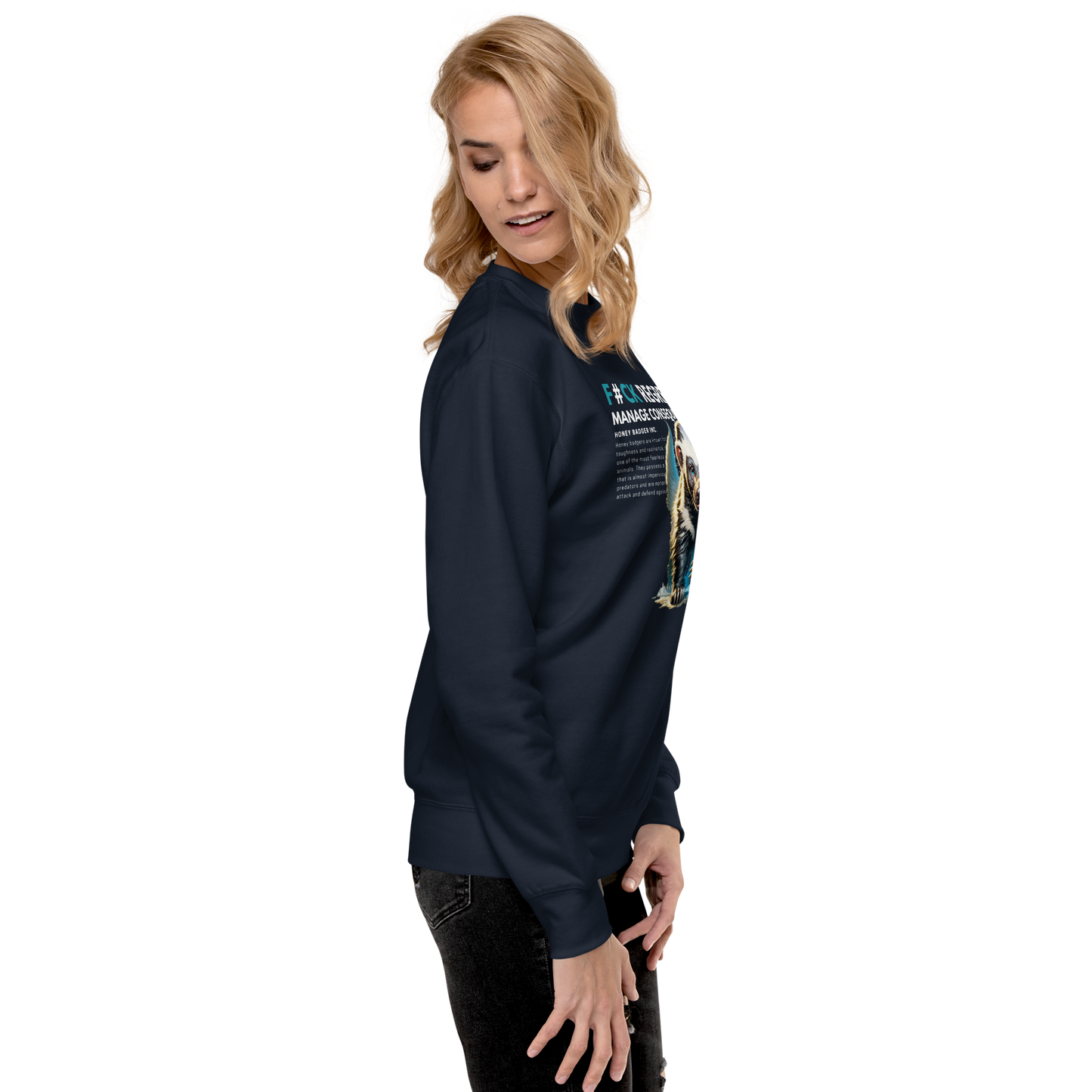 Unisex Light Sweatshirt | Honey Badger - F#ck Regrets