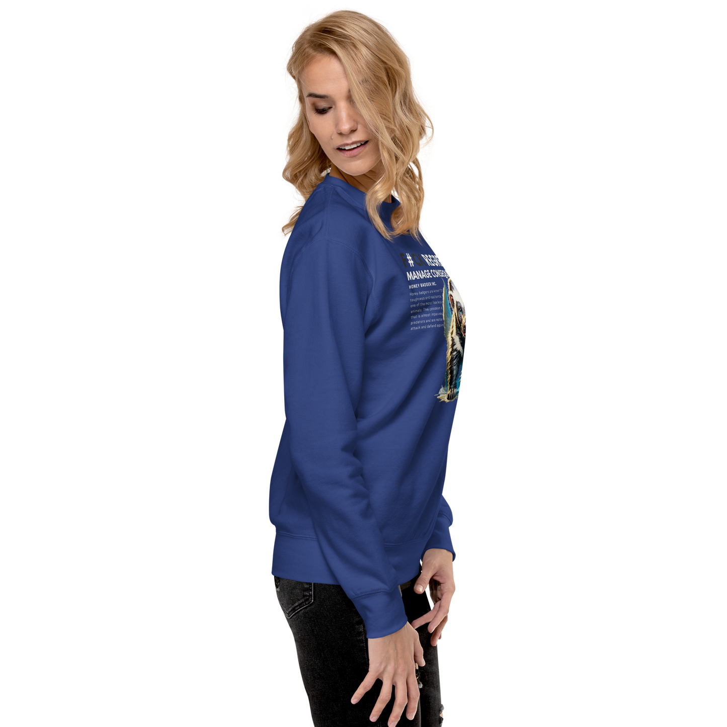 Unisex Light Sweatshirt | Honey Badger - F#ck Regrets