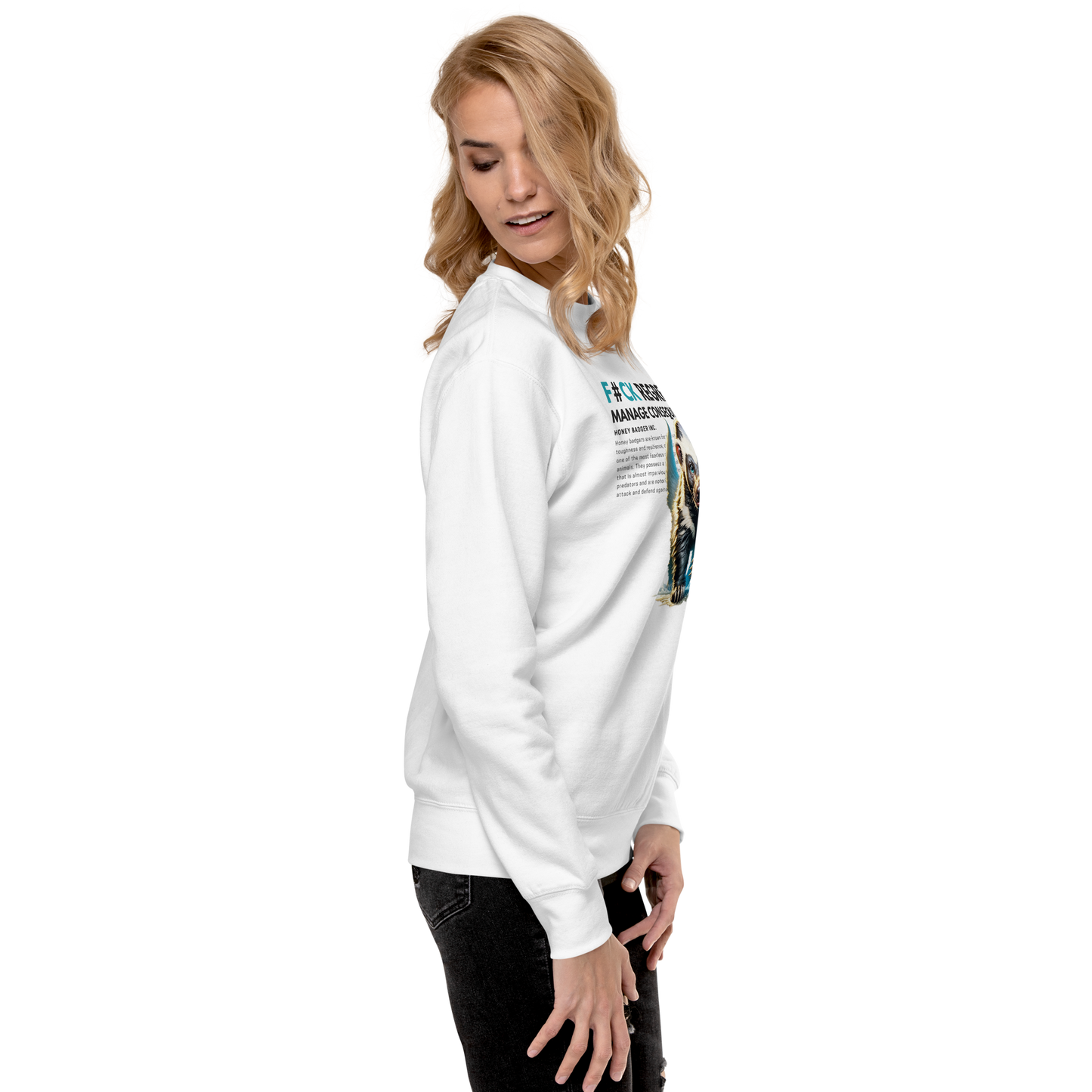 Unisex Light Sweatshirt | Honey Badger - F#ck Regrets