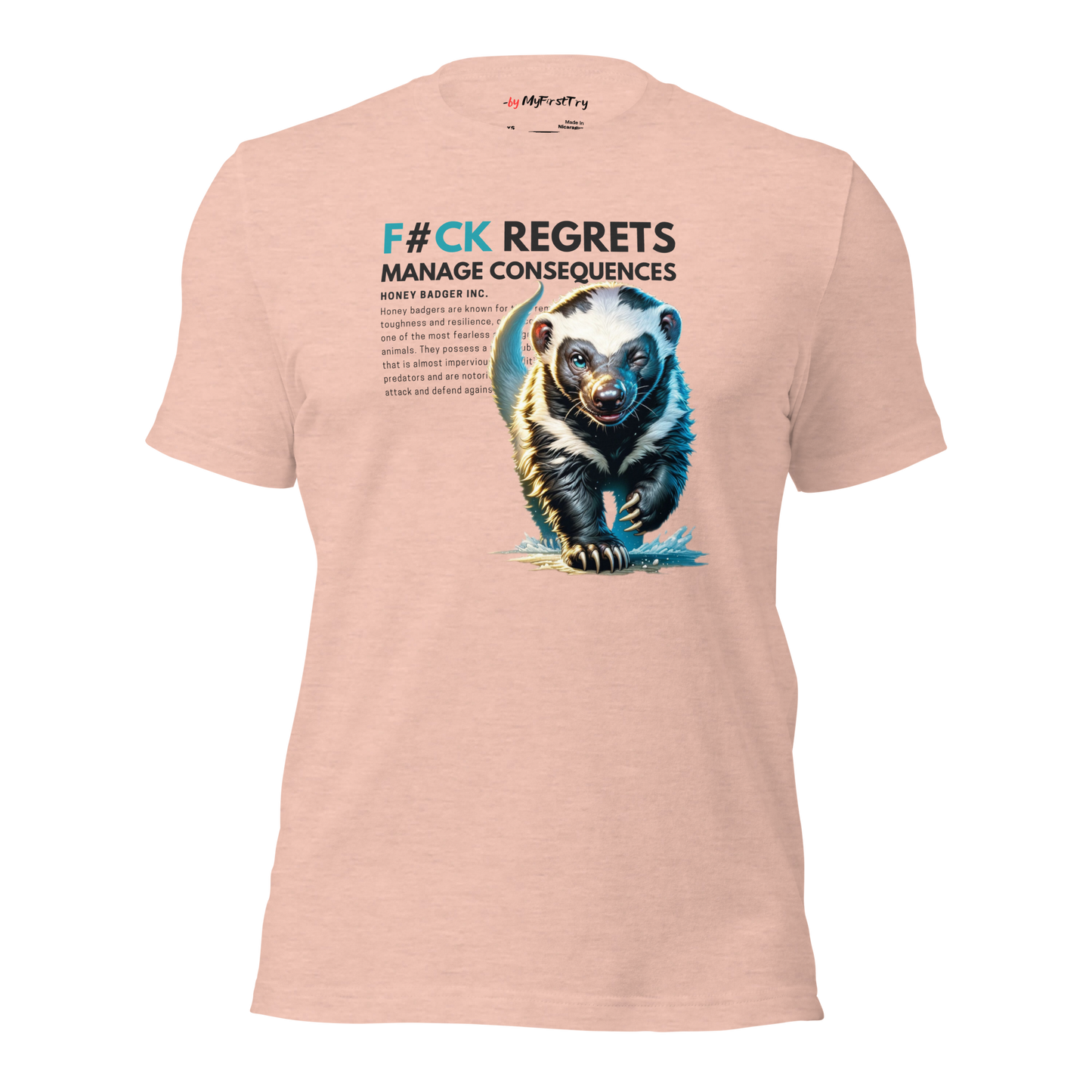 Unisex Gym T-Shirt | Honey Badger - F#ck Regrets