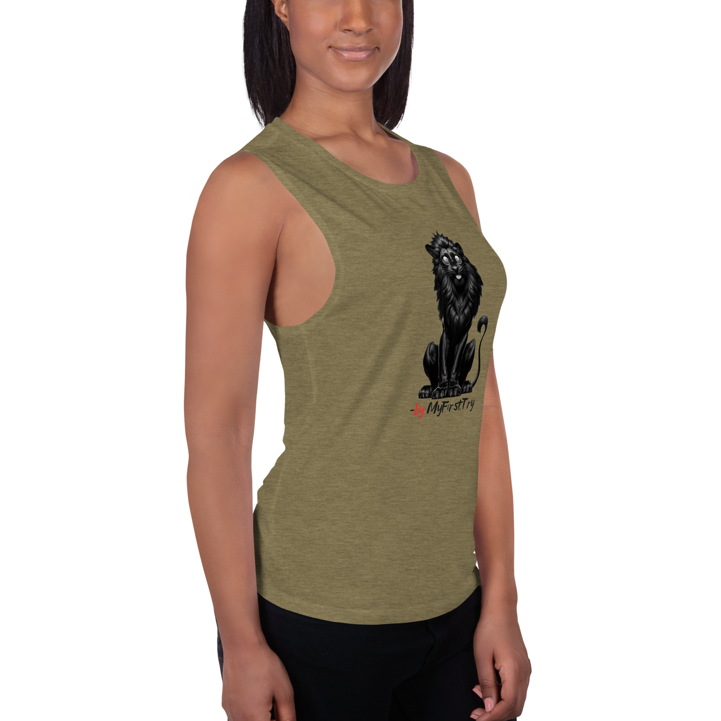 Ladies’ Muscle Tank | -by MyFirstTry | Black Lion