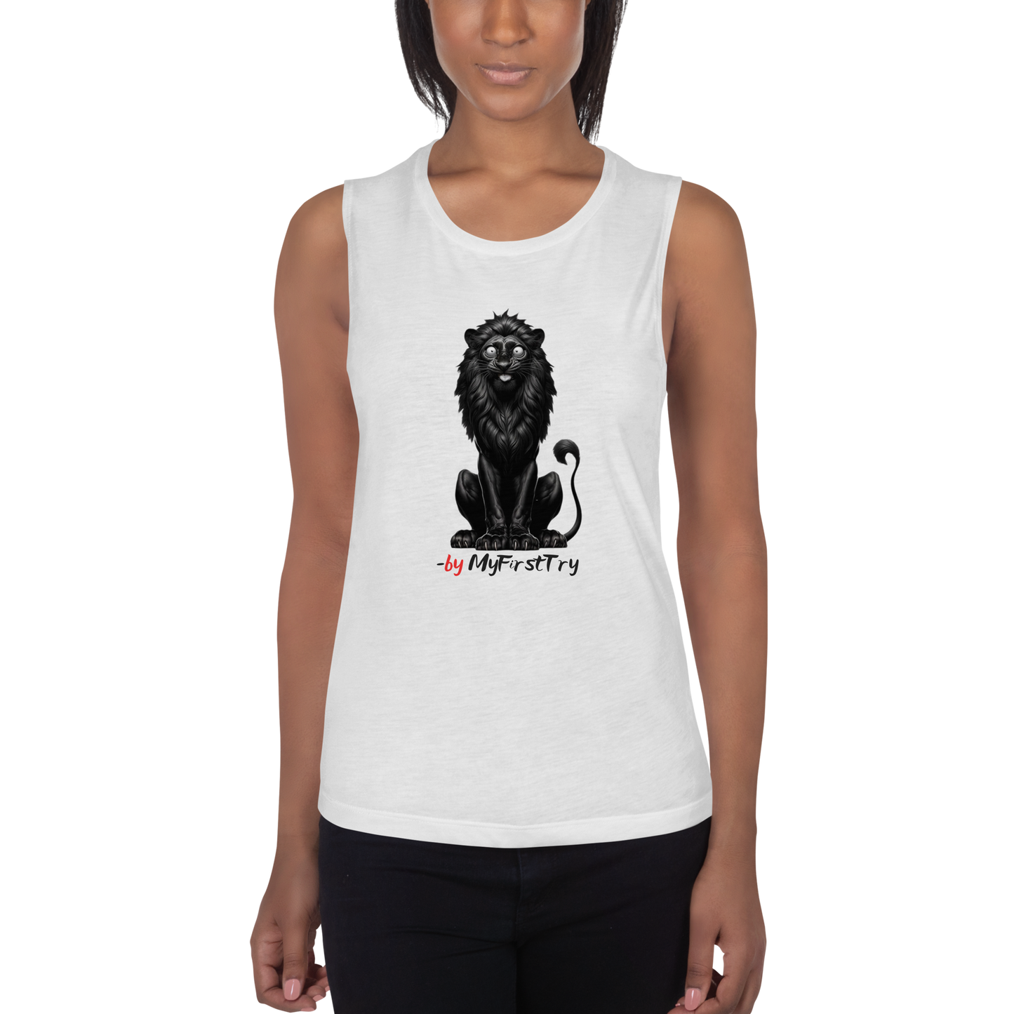 Ladies’ Muscle Tank | -by MyFirstTry | Black Lion