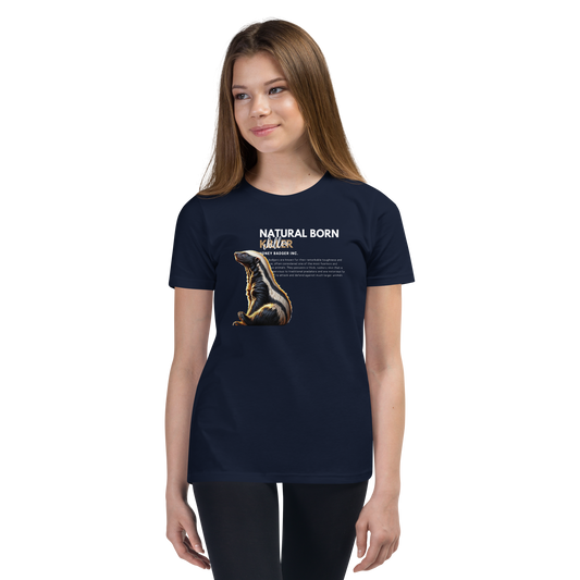 Youth Short Sleeve T-Shirt | Honey Badger - Natural Born Chiller